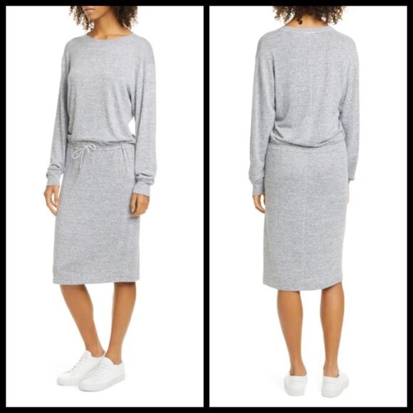 💕RAG & BONE💕 Avryl Long Sleeve Midi Sweater Dress Light Heather Gray Medium M - Picture 8 of 16